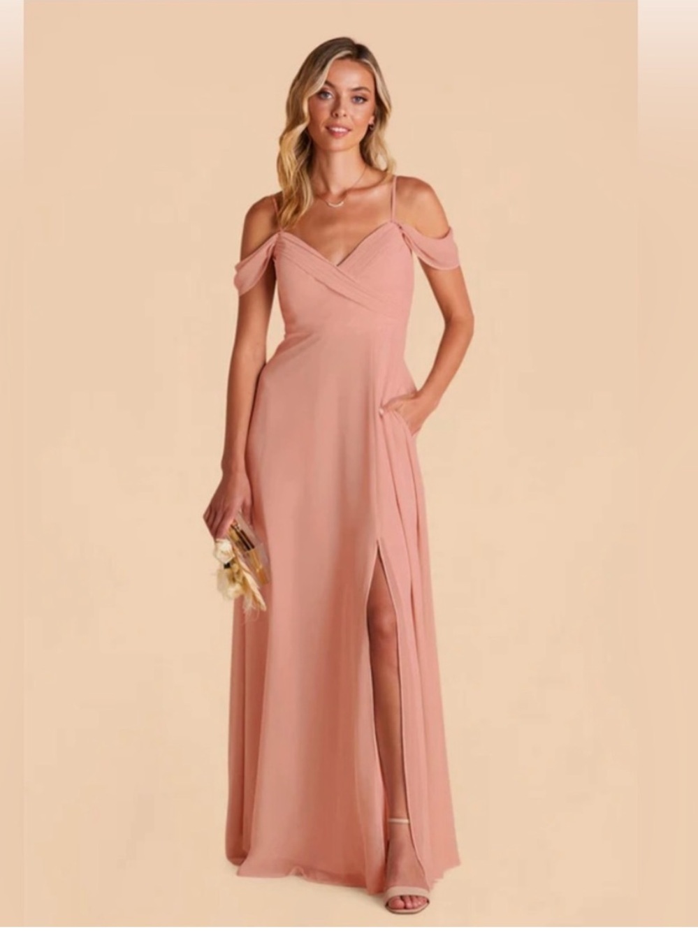 Birdy Grey Spence Chiffon Dress in Dusty Rose (Small)